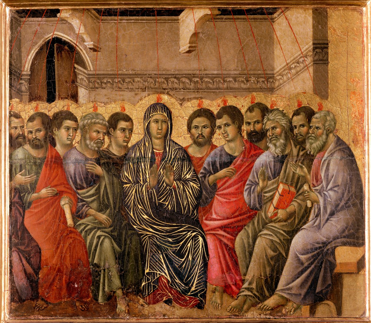 La Pentecôte, dos du retable de la Maestà - Duccio di Buoninsegna