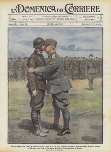 Avec les lèvres des chefs, la patrie embrasse ses héros - Achille Beltrame