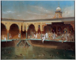 Les bains Deligny à Paris en 1842