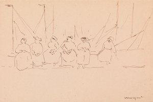 Six femmes sur un quai