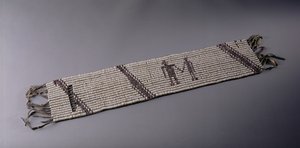 Ceinture de wampum, fabriquée par les Indiens Lenni Lenape, Pennsylvanie