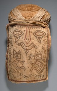 Fausse tête pour paquet funéraire ou masque de momie, 200-100 avant J.-C.