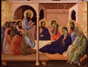 Marie quitte les Apôtres. Prédelle de La Maestà