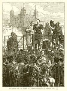 Exécution du duc de Northumberland à Tower Hill, 1553