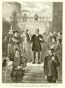 Sir Thomas Wyatt, en route vers son exécution, exonérant la princesse Élisabeth de toute participation à sa rébellion, 1554