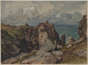 Falaises au bord de la mer à Cézembre, Bretagne