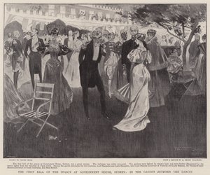 Le Premier Bal de la Saison à la Maison du Gouvernement, Sydney, dans le Jardin entre les Danses