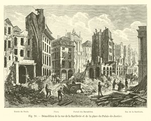 Démolition de la rue de la Barillerie et de la place du Palais-de-Justice