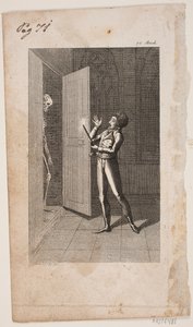 Illustration avec jeune homme et squelette