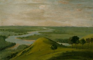 Vue de la jonction de la Red River et de la False Washita, au Texas