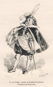 Chien qui a du chic. Vignettes illustrées par JJ Granville. Gravure signée Tamisier dans la partie intitulée "Le premier feuilleton de Pistolet" écrit par Jules Janin in "Scènes de la vie privée et publique des animaux". Paris, J. Hetzel et Paulin