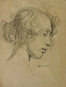 Tête de fille de profil