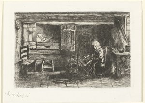 Deux figures dans un intérieur