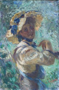 Dame dans le jardin