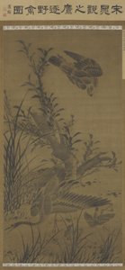 Faucon poursuivant des oiseaux aquatiques, Dynastie Ming, fin du 15e-début du 16e siècle - Lin Liang