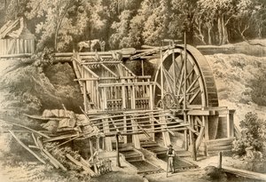 Moulin à écraser le quartz, Australie, 1879