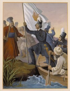 Alexandros Ypsilantis traversant la rivière Prouthos, février 1821
