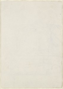 Verso : Légers croquis architecturaux incluant un plan au sol cruciforme, WA1846.160 (plume et encre brune sur stylet aveugle, quelques traces de plomb ou de craie)