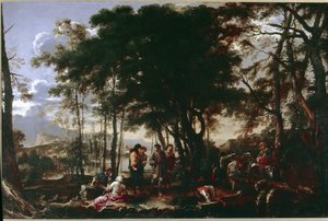 Le bois des philosophes. Peinture de Salvator Rosa