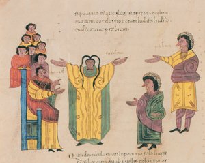 Suzanne et les vieillards, de la Bible wisigothique-mozarabe de Saint Isidore, fol.324v., A.D. 960