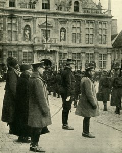 Le roi George V à Furnes, Belgique, Première Guerre mondiale, 4 décembre 1914, 1920