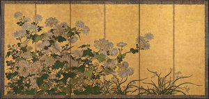 Fleurs : chrysanthèmes, pivoines, etc.