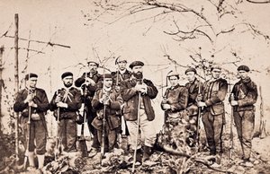 Troisième guerre carliste (1872-1876) : Le curé Santa Cruz et sa garde. Photographie Espagne, Saint-Sébastien, Musée municipal de San Telmo.
