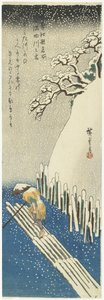 Hiver : Neige sur la rivière Sumida, vers 1834