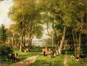 Récolte de noix à Petersham, près du pont de Richmond
