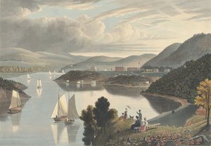 West Point, depuis la vallée de Washington : Vue en aval du fleuve
