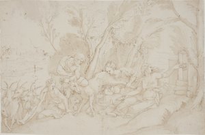 Jupiter allaité par la chèvre Amalthée